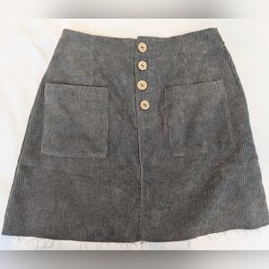 Altar'd State Gray Corduroy Mini Skirt, Size S